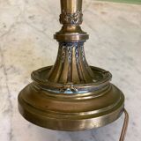 Large bronze lamp base from the late 19th century. Torch table lamp.