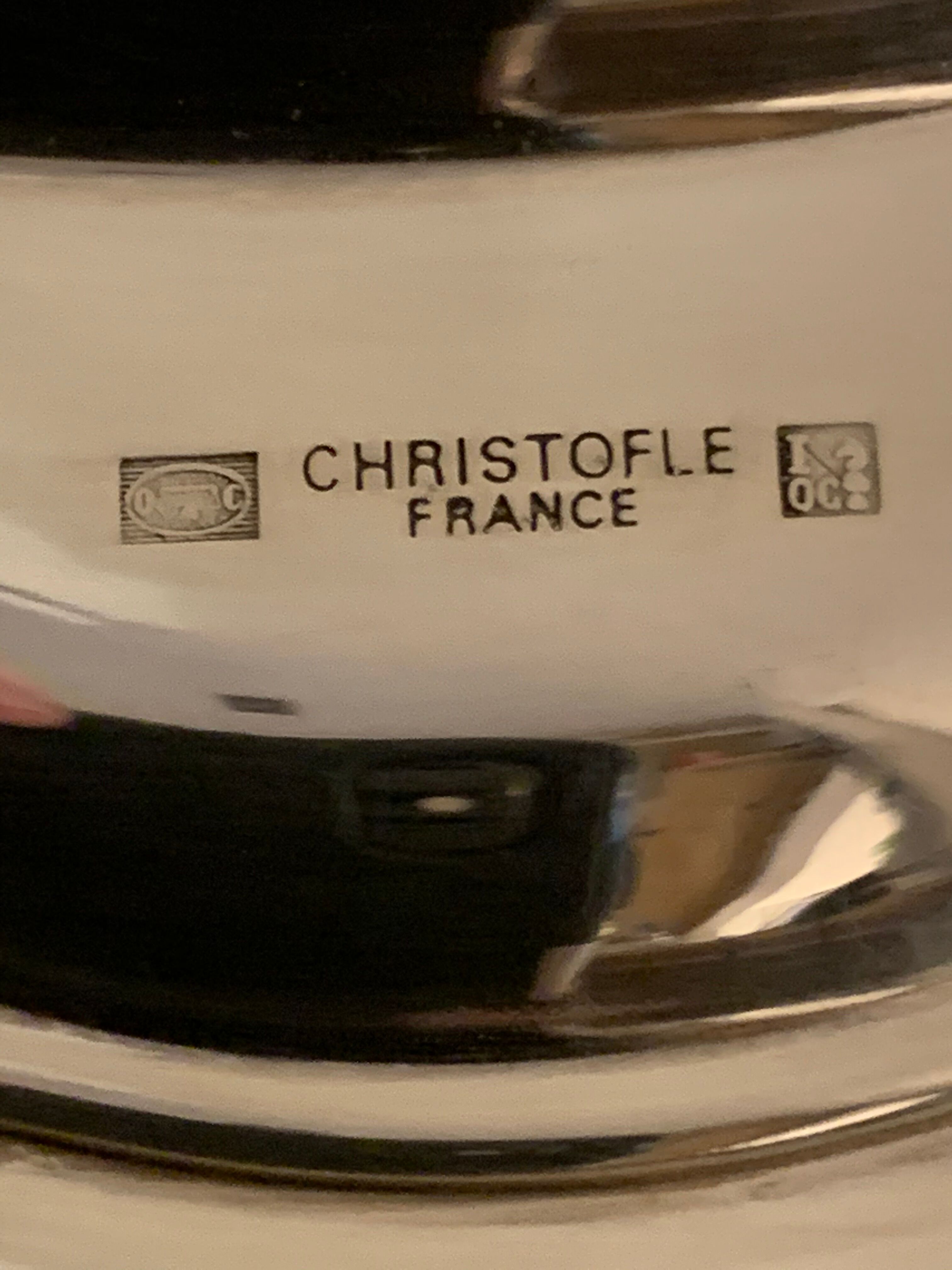 Christofle silver metal caviar service