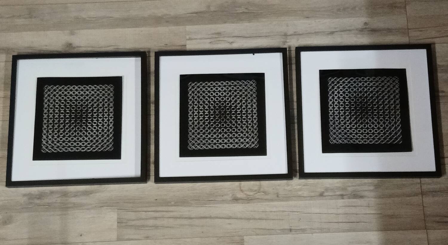 Optical Art Triptych - Victor Vasarely Style - Frames 40x40cm