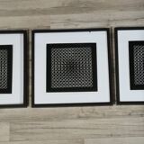 Optical Art Triptych - Victor Vasarely Style - Frames 40x40cm