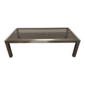 Brass coffee table brushed effect of the 60s/70s