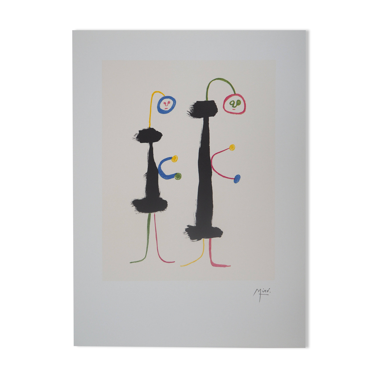 Joan MIRO: Surrealist loving couple, signed lithograph