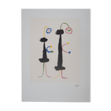 Joan MIRO: Surrealist loving couple, signed lithograph