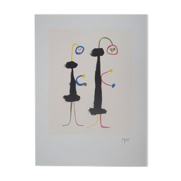 Joan MIRO: Surrealist Loving Couple, signed lithograph