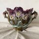 Art Nouveau earthenware cachepot, Onnaing pansies