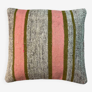 Housse de coussin kilim turc vintage, 40 x 40 cm