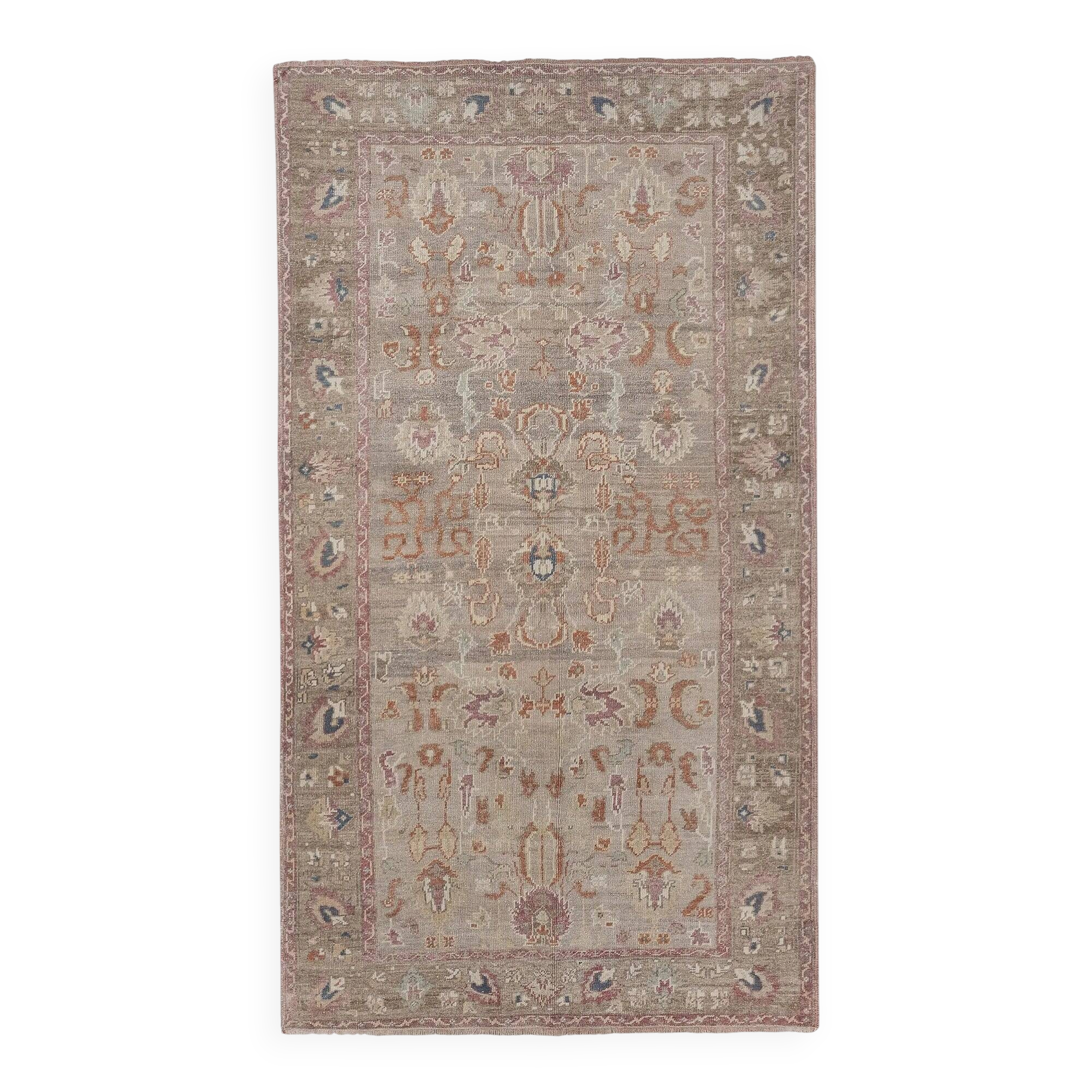 Vintage Turkish hallway rug 142x254 cm