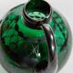 Vintage Murano Green Glass Liqueur Set with Hand-Painted Silver Decor – Decanter and Four Glasses, Italy, 1930s