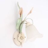 Tulip wall light with leaves and flowers, 80s