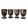 Set of 4 painted wooden egg cups