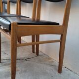 Series of 4 vintage Scandinavian chairs 1950