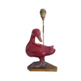 Pied de lampe canard faiënce et laiton