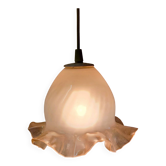 Suspension globe en verre juponné - mid. XXeme