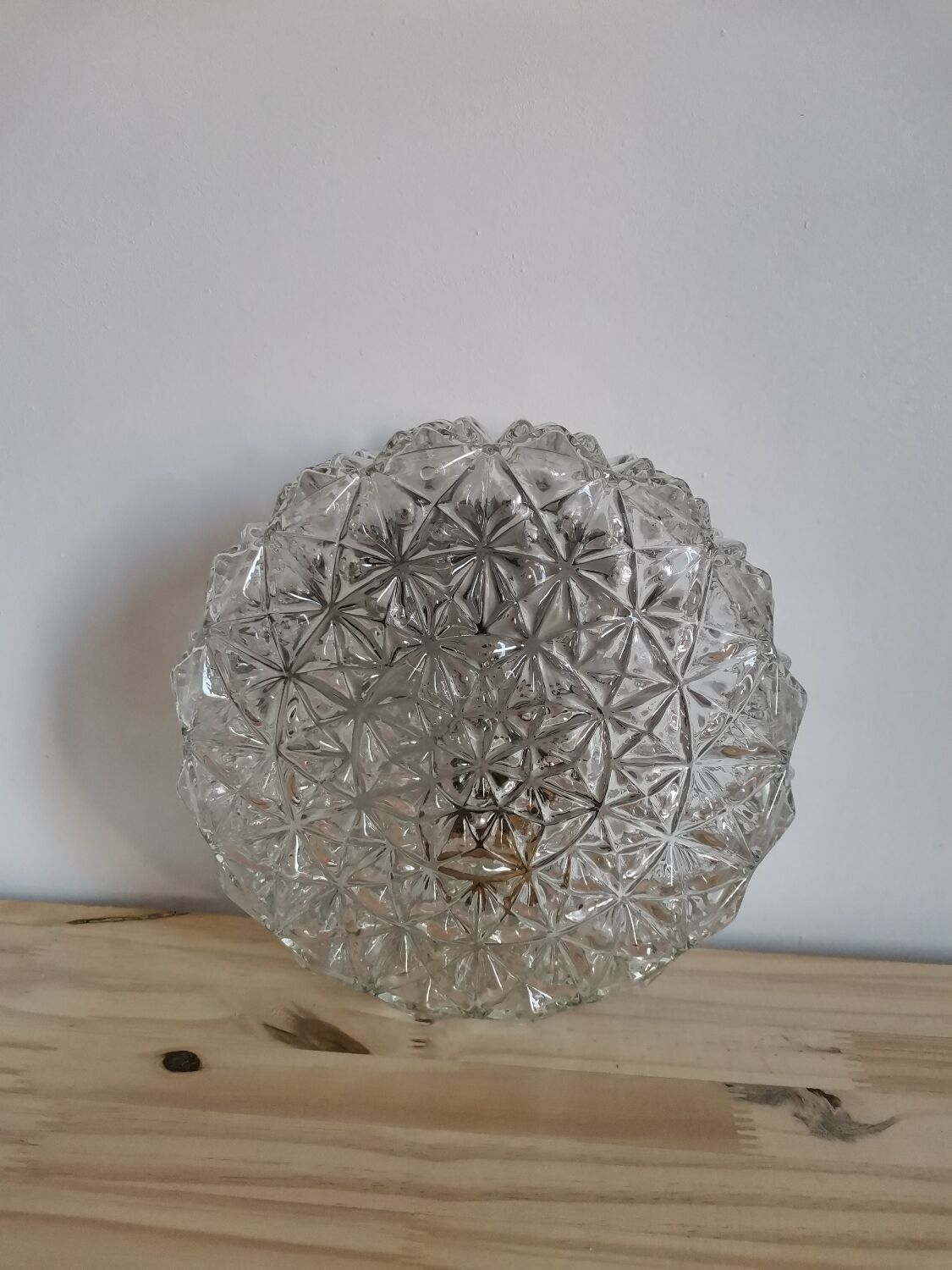Vintage molded globe glass wall lamp