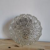 Vintage molded globe glass wall lamp