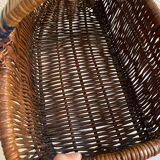 Brown wooden wicker basket