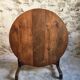 Antique French oak wine table – Loire region – Tilting top – 107 cm diameter