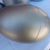 4 space age grey metal pendant lights