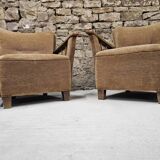 Pair of 50" Brutalist armchairs