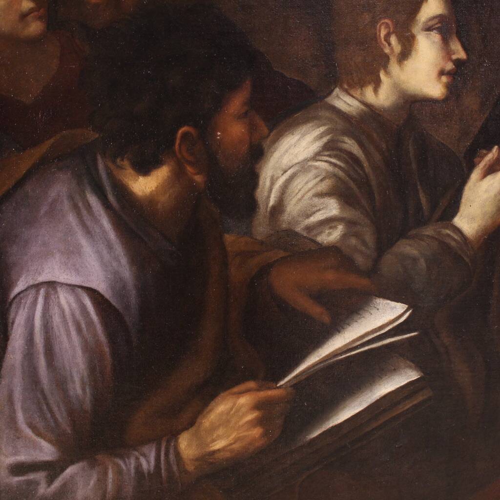 Great 17th century Italian painting, Christ among the Doctors in the Temple