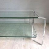 70's vintage glass and Plexiglas coffee table
