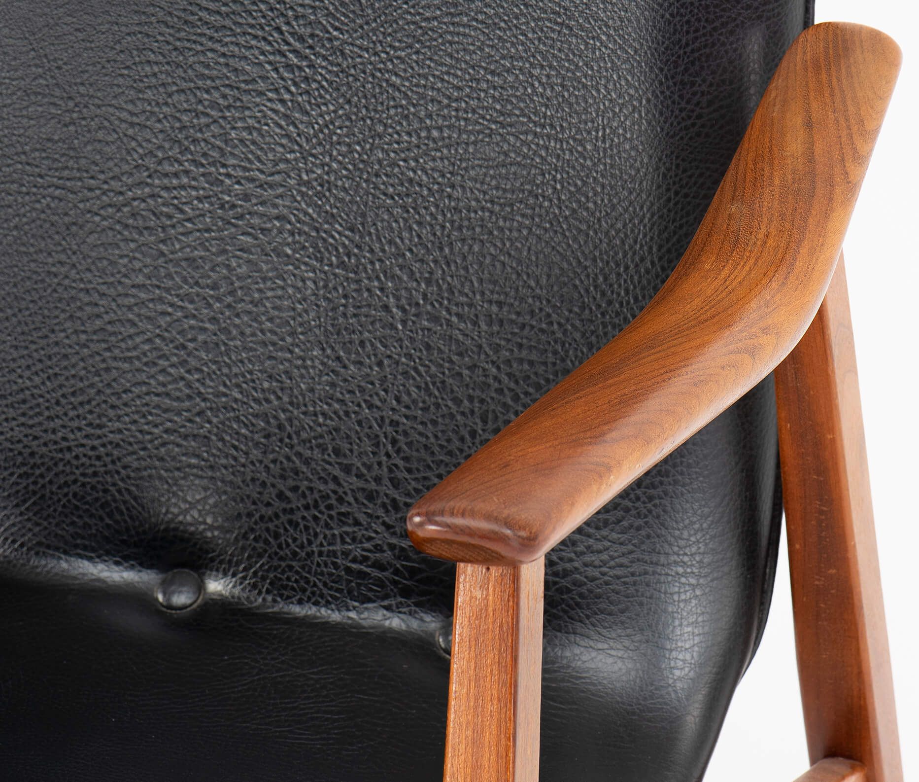 Dutch Black Leather Chair by Louis van Teeffelen for WeBe, 1960s