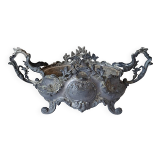 Napoleon III spelter centerpiece planter with rockery decoration
