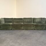 70s element sofa in green velvet