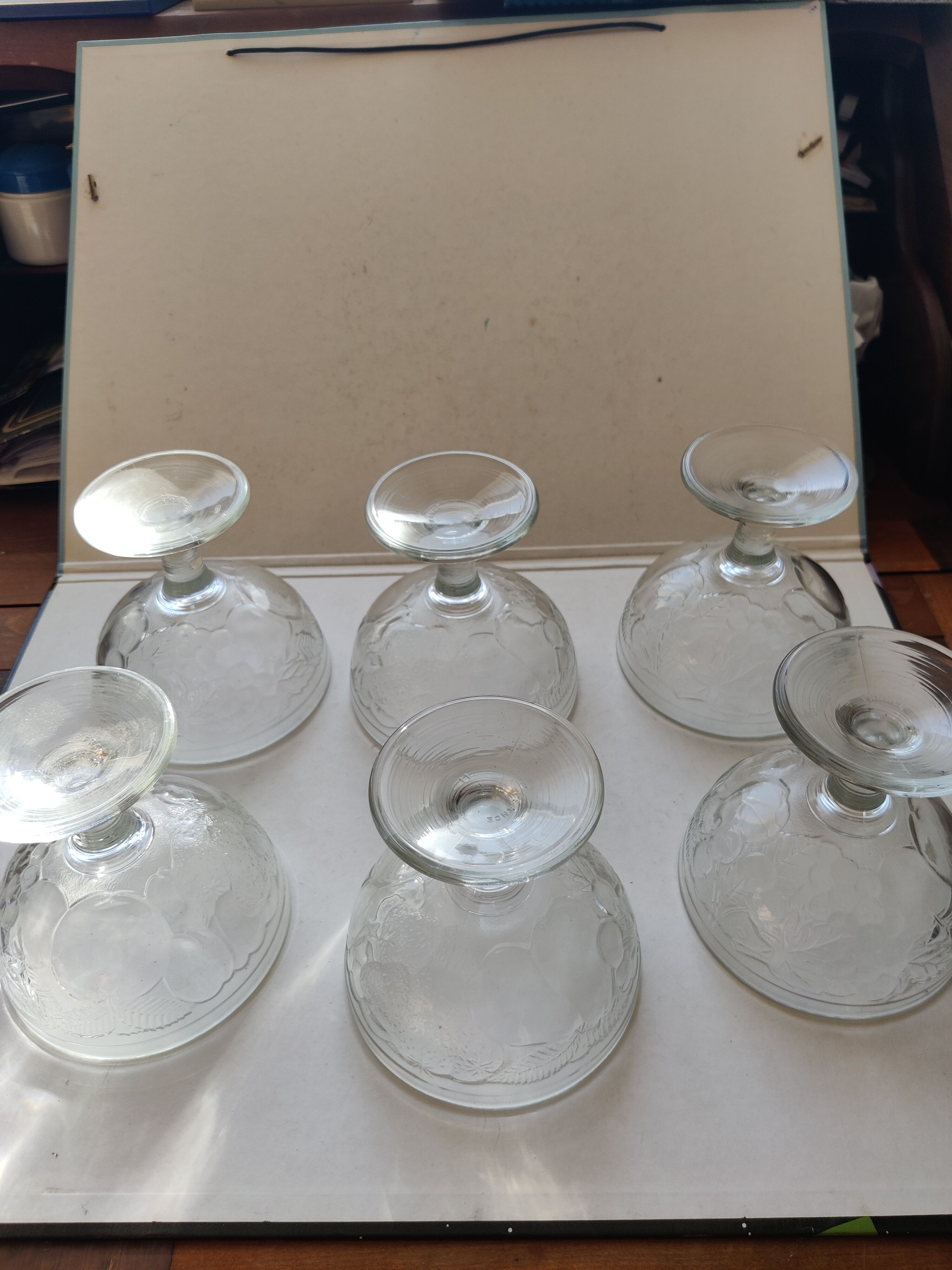 set of 6 thick glass ice cups decor vintage fruits