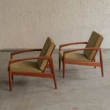 Set of 2 paperknife easy chairs by Kai Kristiansen, Denmark, 1960's
