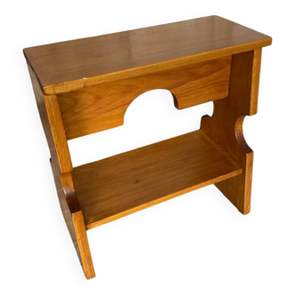 Accent Furniture Stool Wood Brutalist Vintage #D623