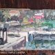 Marcel Saint-Jean (1914-1994) oil on paper - 29 x 65 cm "the red house"