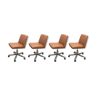 Set of 4 O. Borsani leather chairs