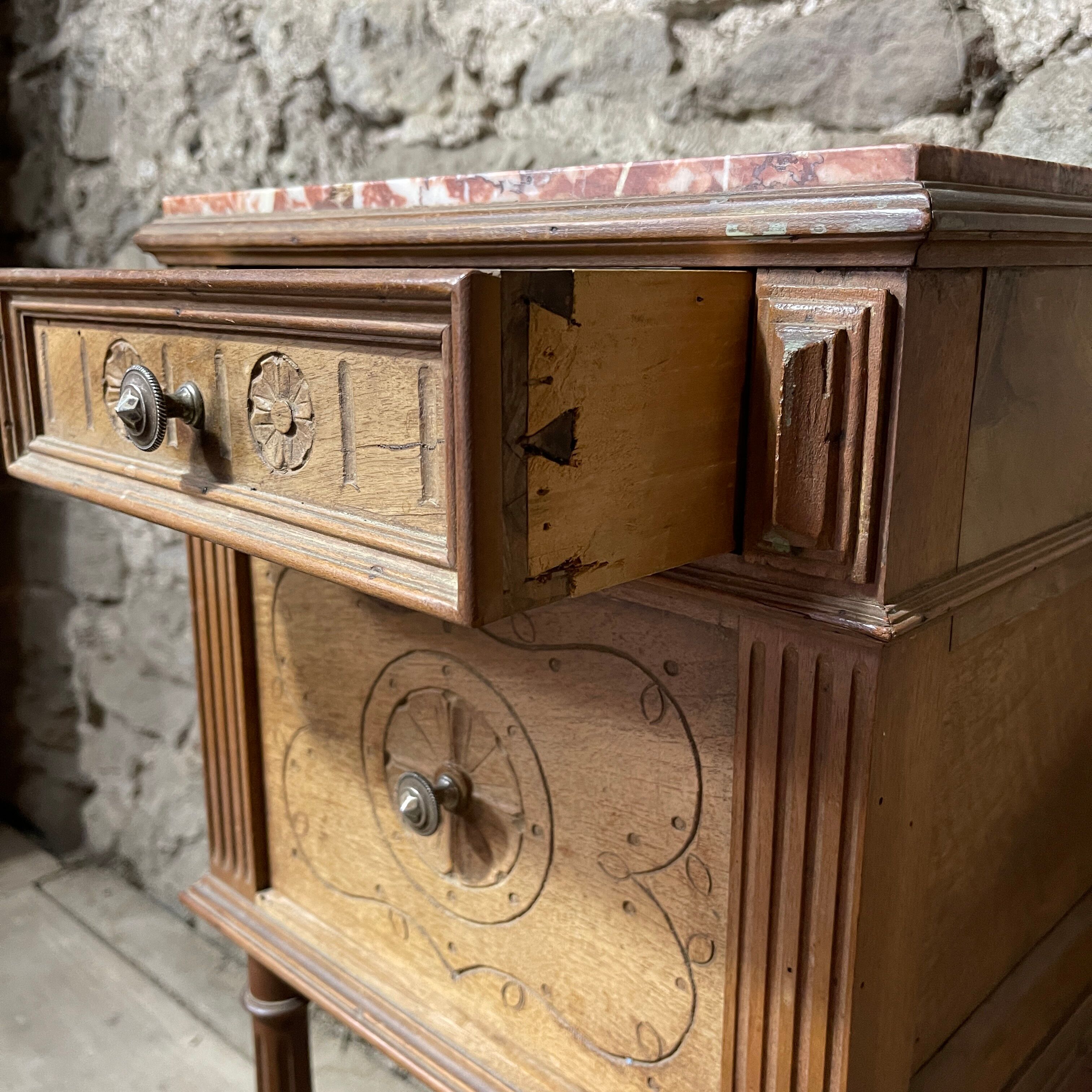 Marble top bedside table