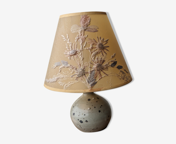 Lampe boule moderniste en grès pyrité de la borne par baudat