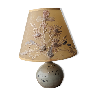 Modernist ball lamp in pyrite stoneware from la borne by baudat