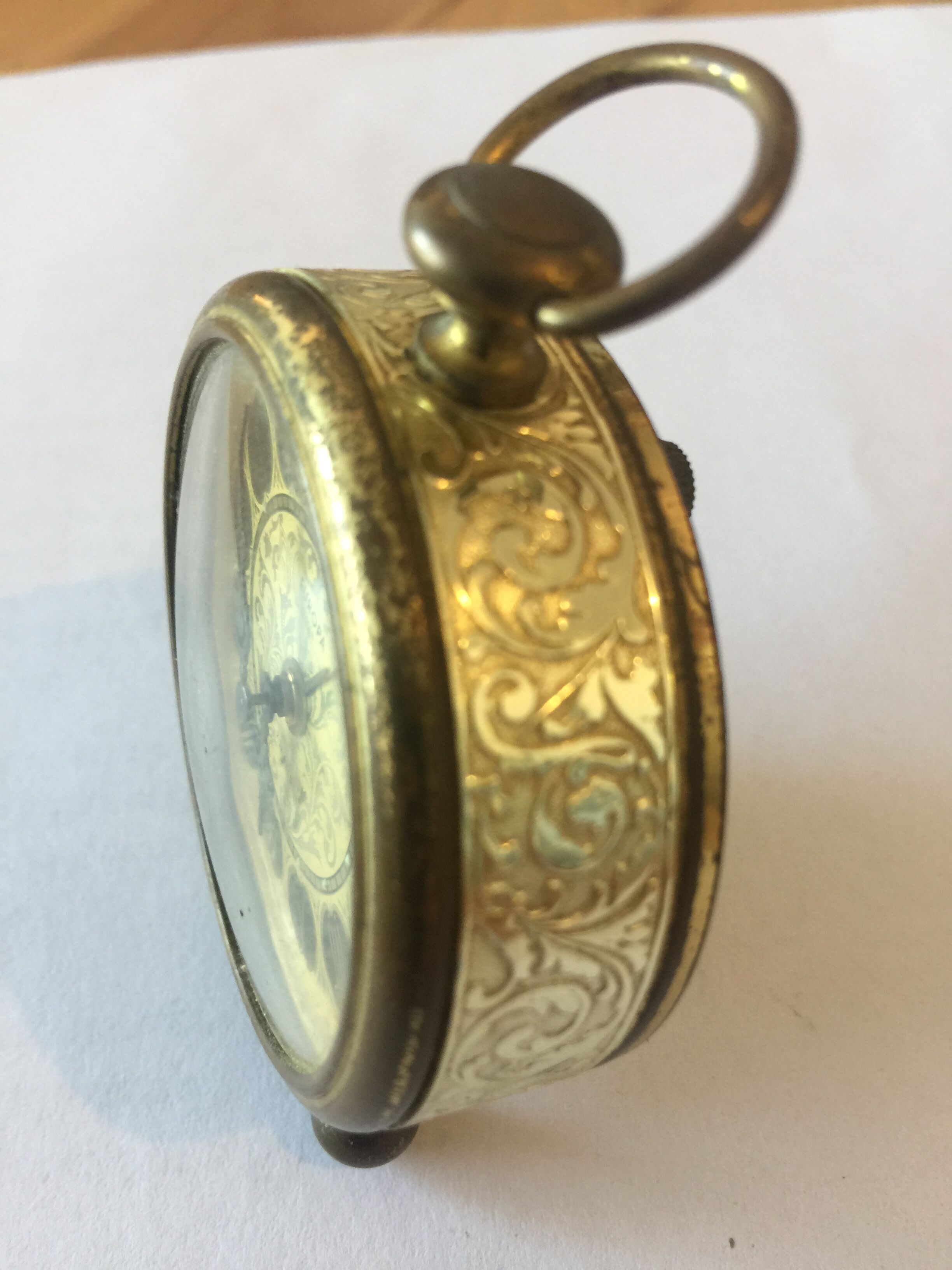 Vintage Europa alarm clock in brass year 1960