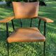 Rare fauteuil en skaï marron clair, de "Colette Gueden" , designer des années 50