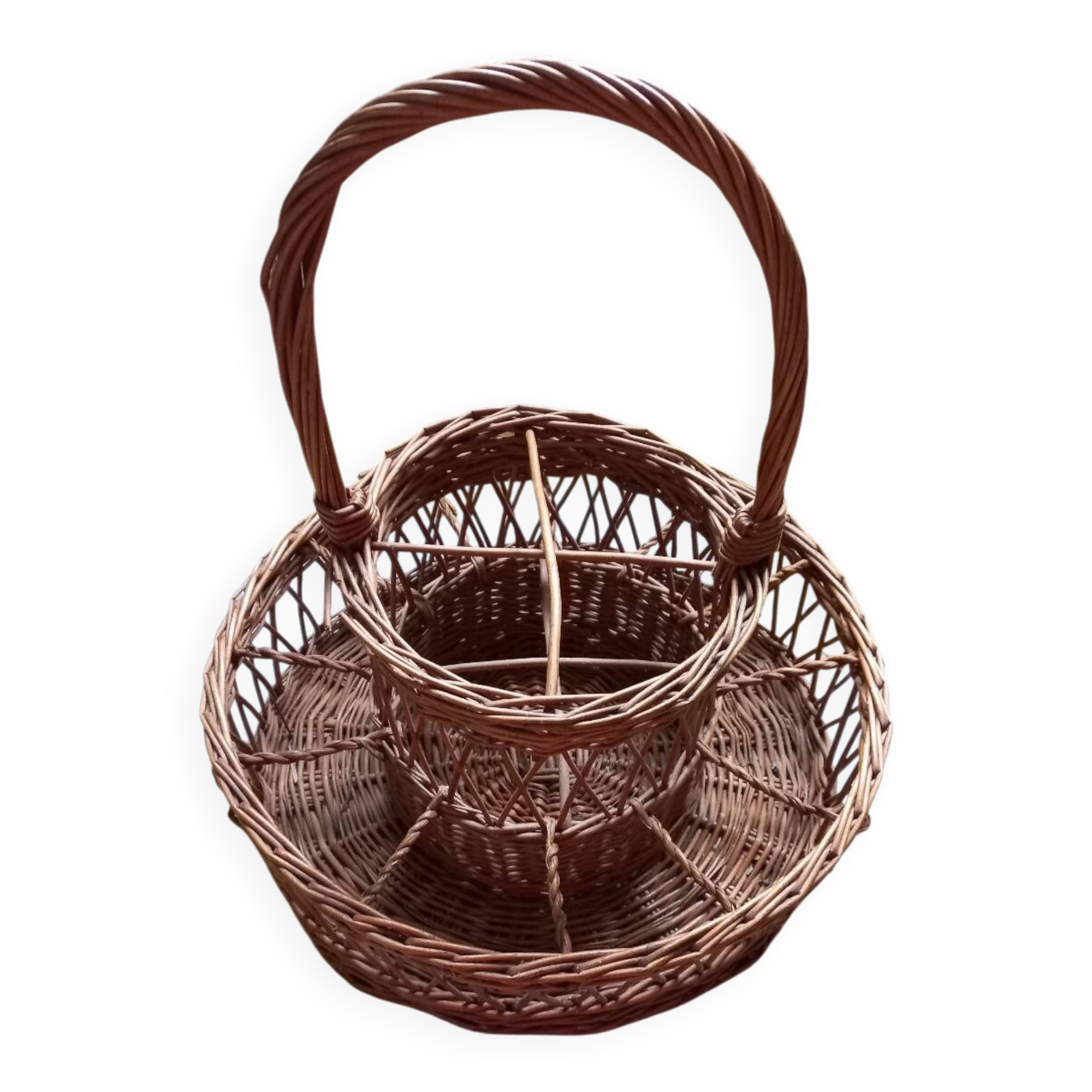 Vintage 50s 60s wicker rattan portable bar