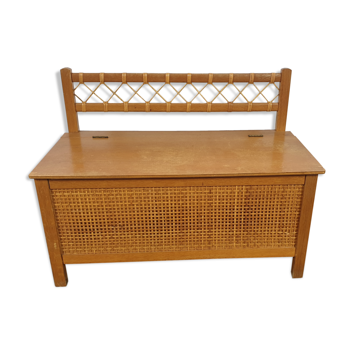 Wooden box and rattan wicker