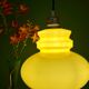 Suspension globe vintage en opaline ocre