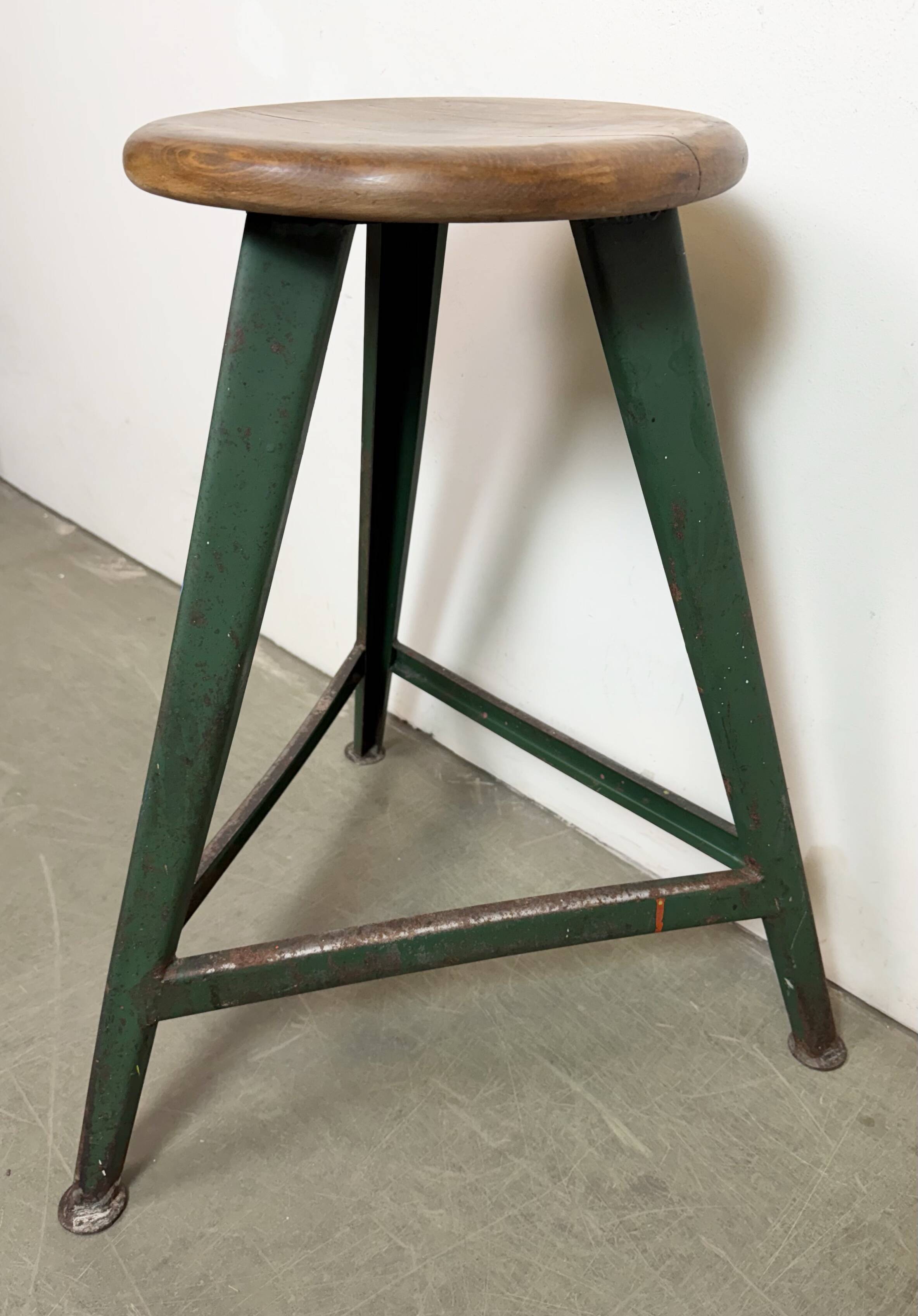 Green Industrial Workshop Stool, 1960s