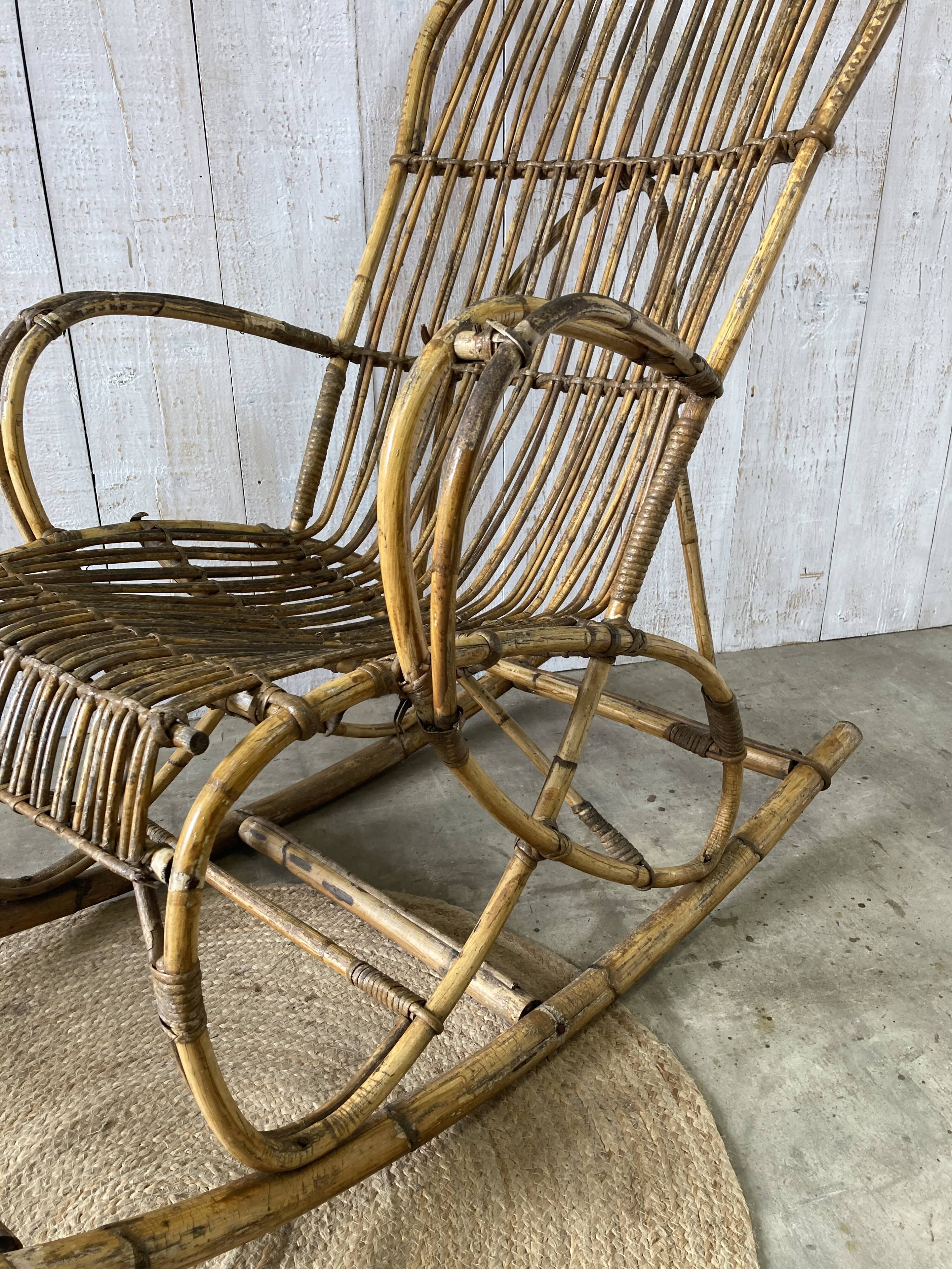 Vintage rattan rocking chair