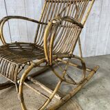 Rocking- chair en rotin vintage