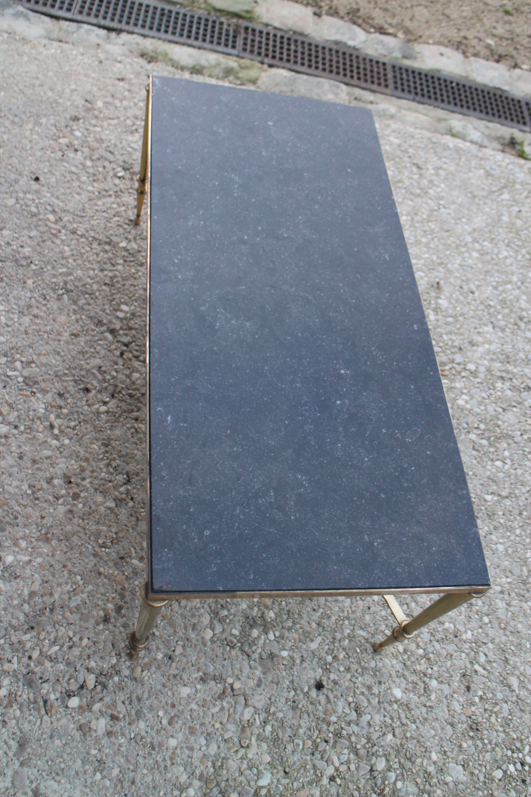 Brass and marble coffee table