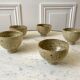 lot de 5 petits bols en céramique / grès émaillé / poterie artisanale années 70