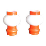Pair of orange lamps