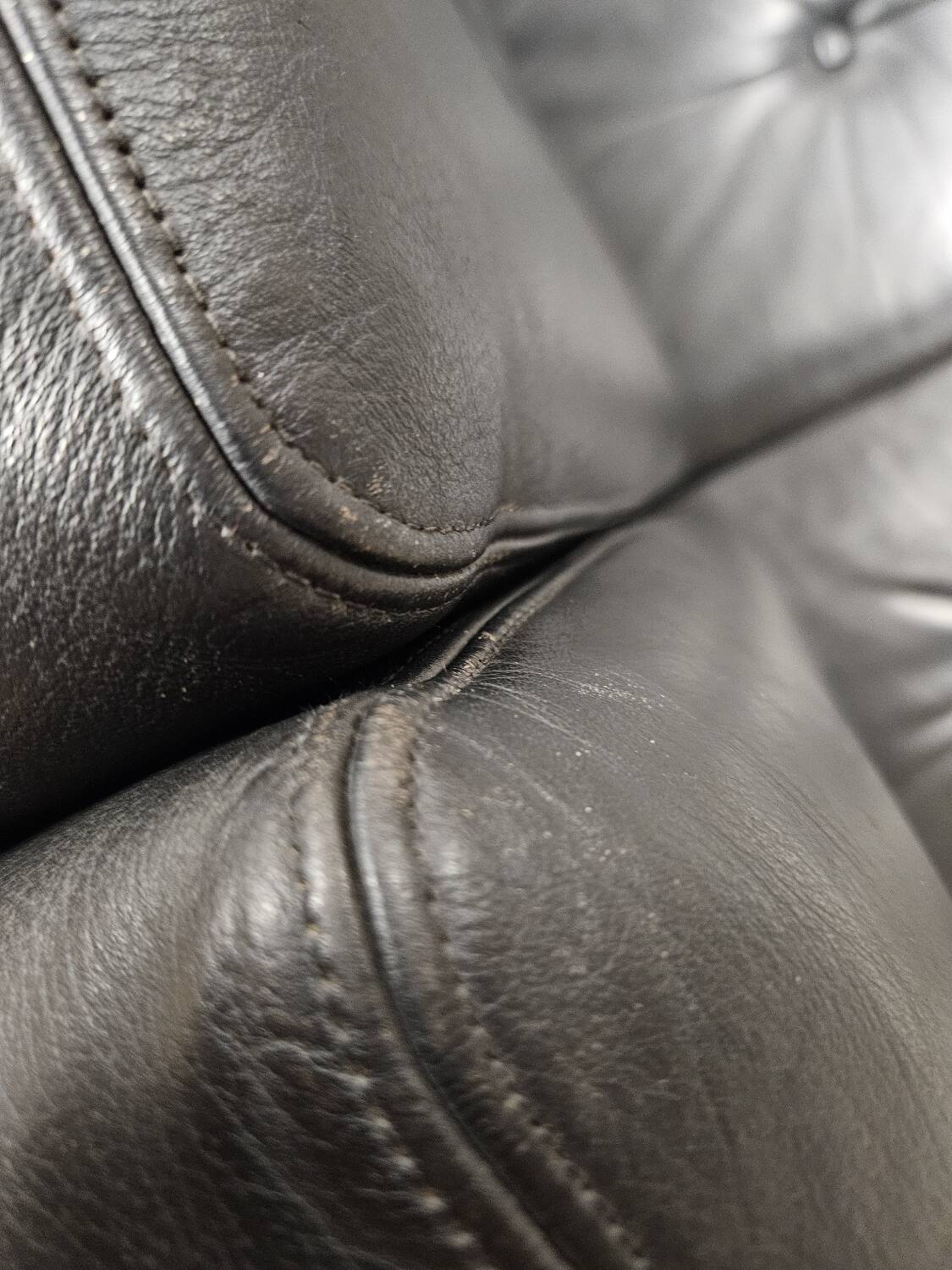 Vintage leather bench sofa 1970"