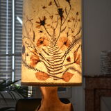 Lampe brutaliste moderniste forme libre 60's bois d'olivier