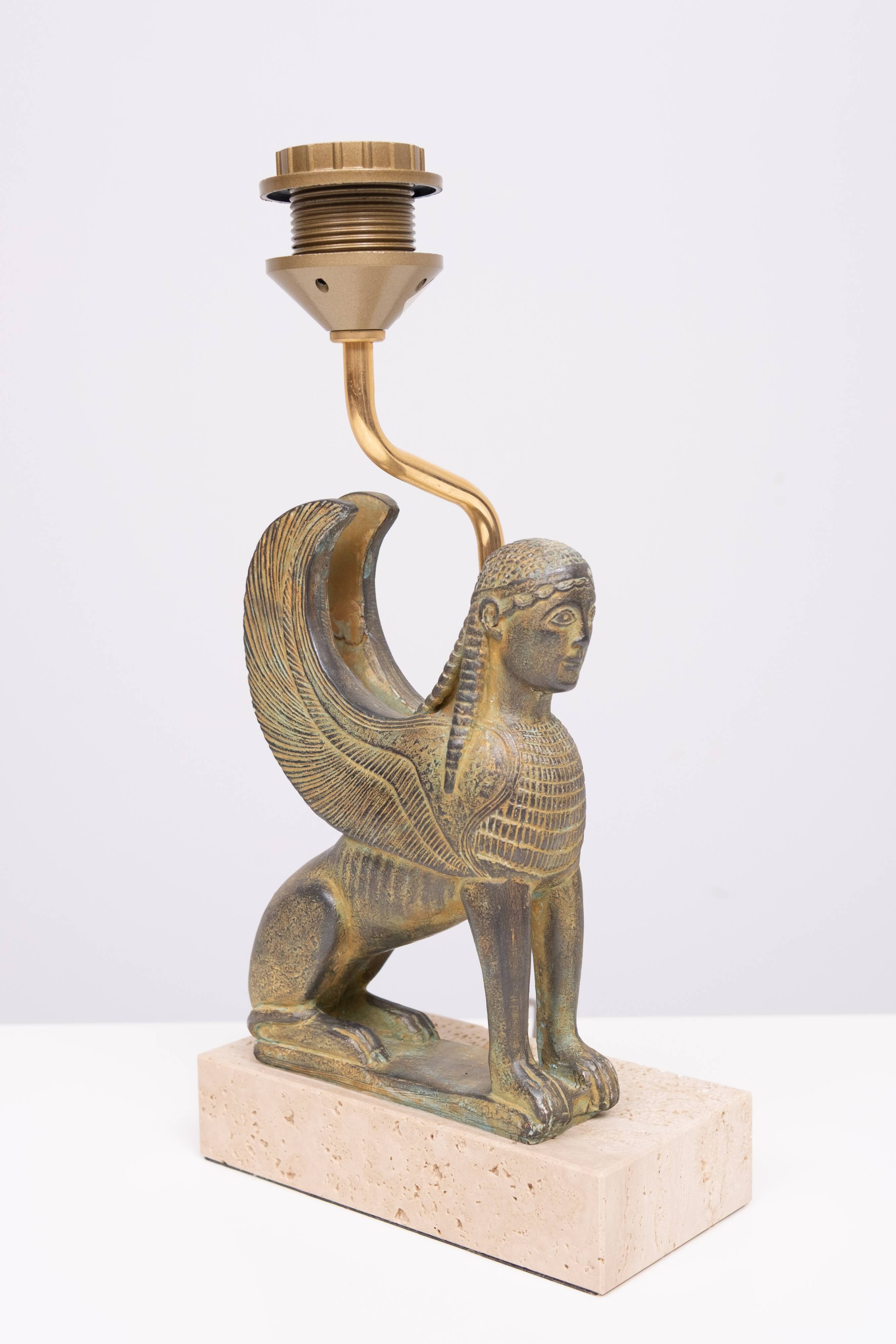 Maison Le Dauphin France, Exceptional Sphinx Table Lamp 1970s